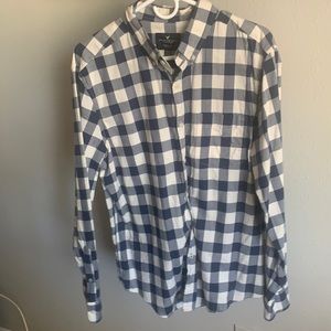 Navy Blue Gingham Flannel
